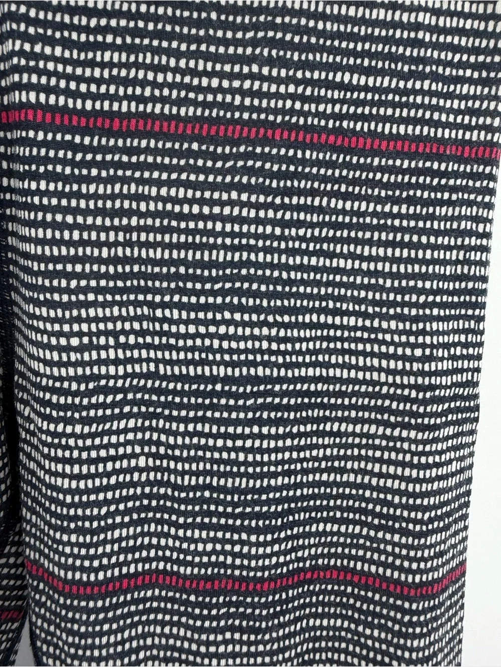 Icebreaker Wool Navy Blue White Striped Knit Leggings with Pink Trim Small